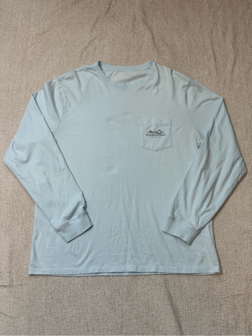Vineyard Vines Toss One Back Shirt L Blue Long Sleeve Coastal Fishing Tee